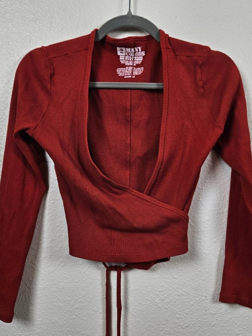 Big bud press sienna paprika rust cotton tie front top blouse